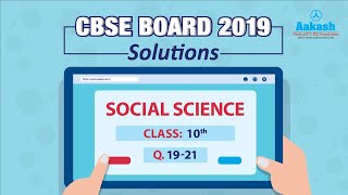 CBSE Board Exam 2019 X Social Science Set 3 Q. 19 to 21 Answer Solutions