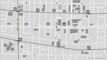 City traffic simulation created using Yellowjacket Sting Simulation Editor