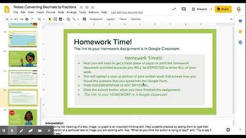 Notes: Converting Decimals to Fractions - Google Slides