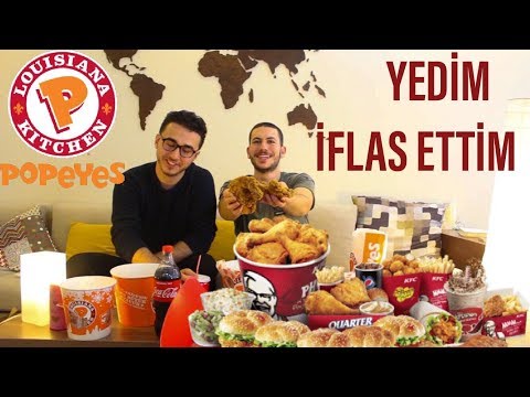POPEYES'TEN TÜM MENÜLERİ SATIN ALDIM || MUKBANG 🍗