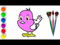 Drawing bird for kids  bolalar uchun qushcha chizish     