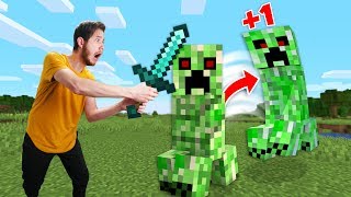 Minecraft Survival Except Every time You Touch A Mob It Duplicates!