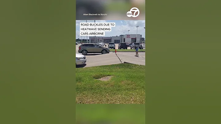 Road buckles due to heatwave sending cars airborne