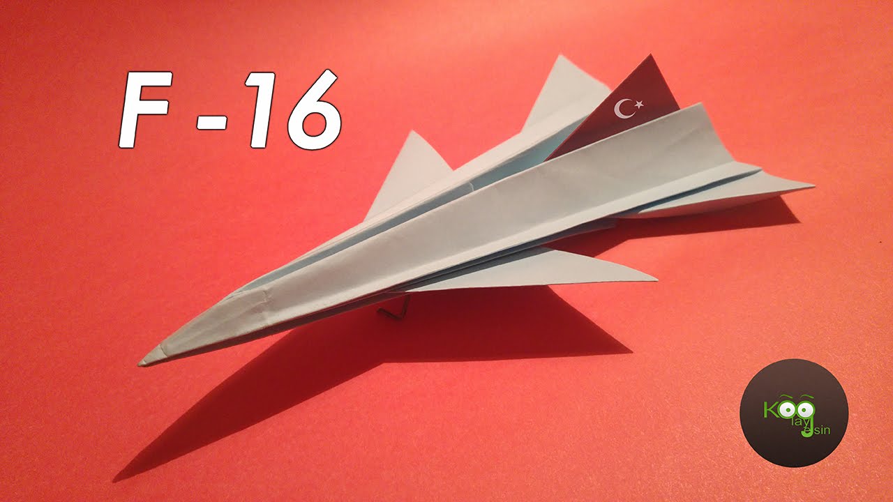 How to make a paper plane f16 Turkish warplane fly 100 meters - YouTube