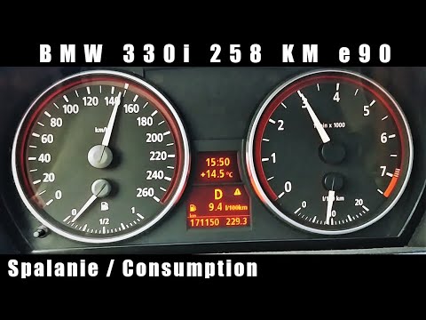 2005 BMW 330i e90 - Spalanie / Fuel Consumption - YouTube
