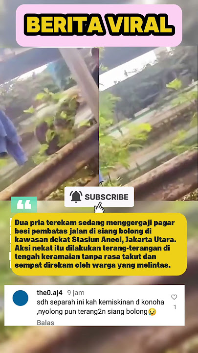 Viral Dua pria terekam sedang menggergaji pagar besi pembatas jalan di siang bolong#beritaterkini