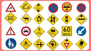 US Road Signs Flashcards: 45+ Signs for DMV Permit Test Memorization