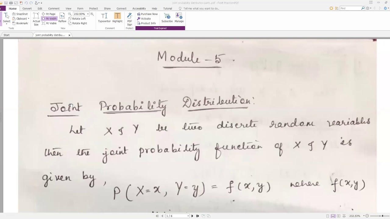 Module5 Joint Probability Distribution And Sampling Theory Iv Sem Youtube