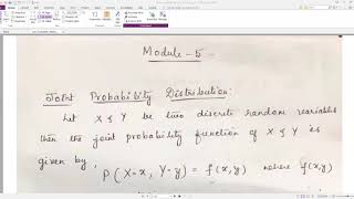 Module5- Joint probability distribution and Sampling theory-IV sem