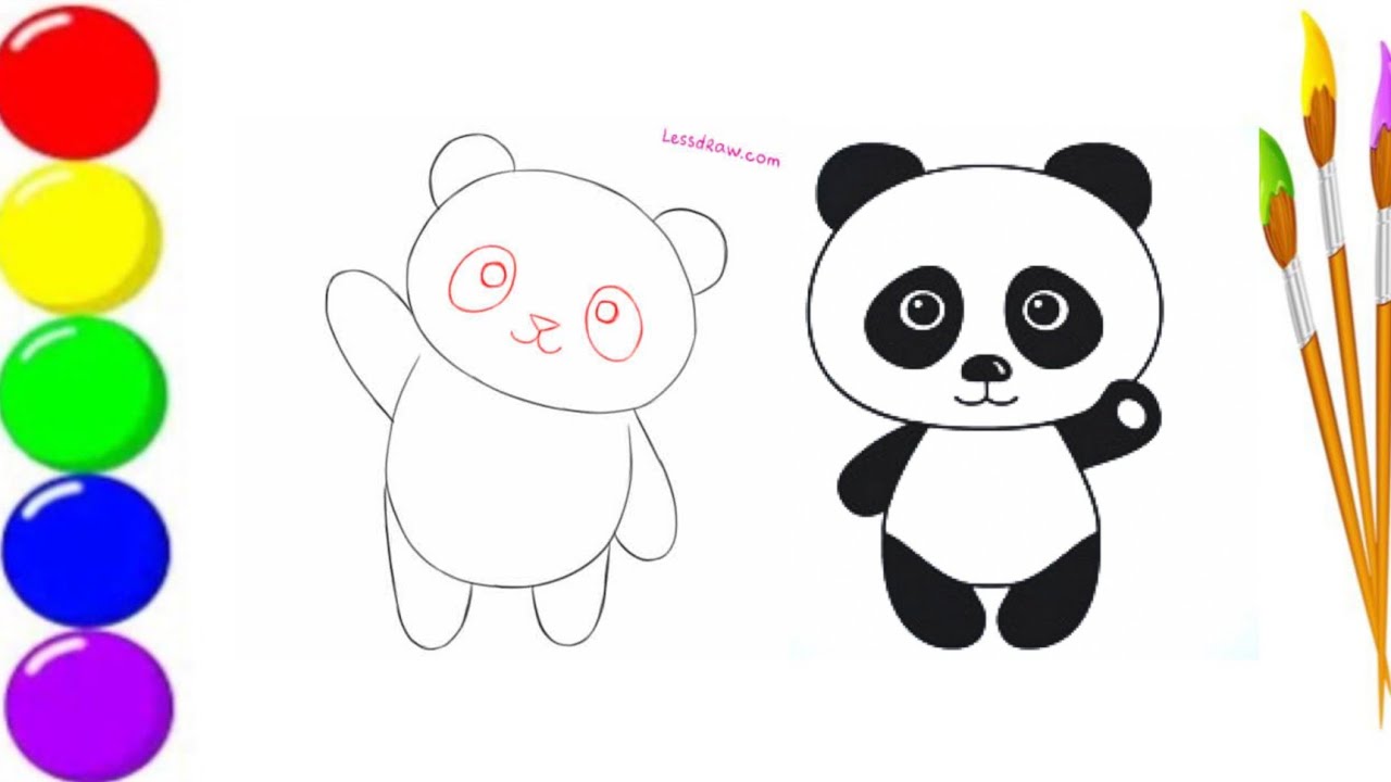 Panda Rasm Bolajon Panda rasm chizish oson organamiz Drawing Panda for children ...