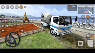 PERMAINAN TRUK MOLEN HINO LOHAN NGECOR BETON DI PINGGIR PANTAI - GAME BUS SIMULATOR INDONESIA screenshot 4