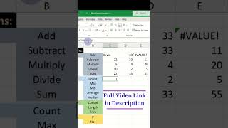 How Does Count Work In Excel? Watch Full Video On Youtube To Learn Most Basic Functions