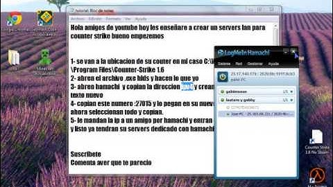 como crear un servers lan  para couter strike 1.6 con hamachi