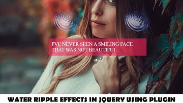 Water Ripple Effects using Html 5 and JQuery plugin 2k20.