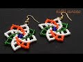 👌 Tricolour Beaded Spiral Earrings 🇮🇳 (0169)