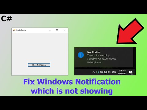 Fix Windows Notification which is not showing