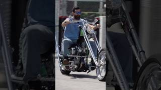 Riding Paul Srs WILD personal Chopper w/ 24 over front end at OCC Roadhouse Orange County Choppers