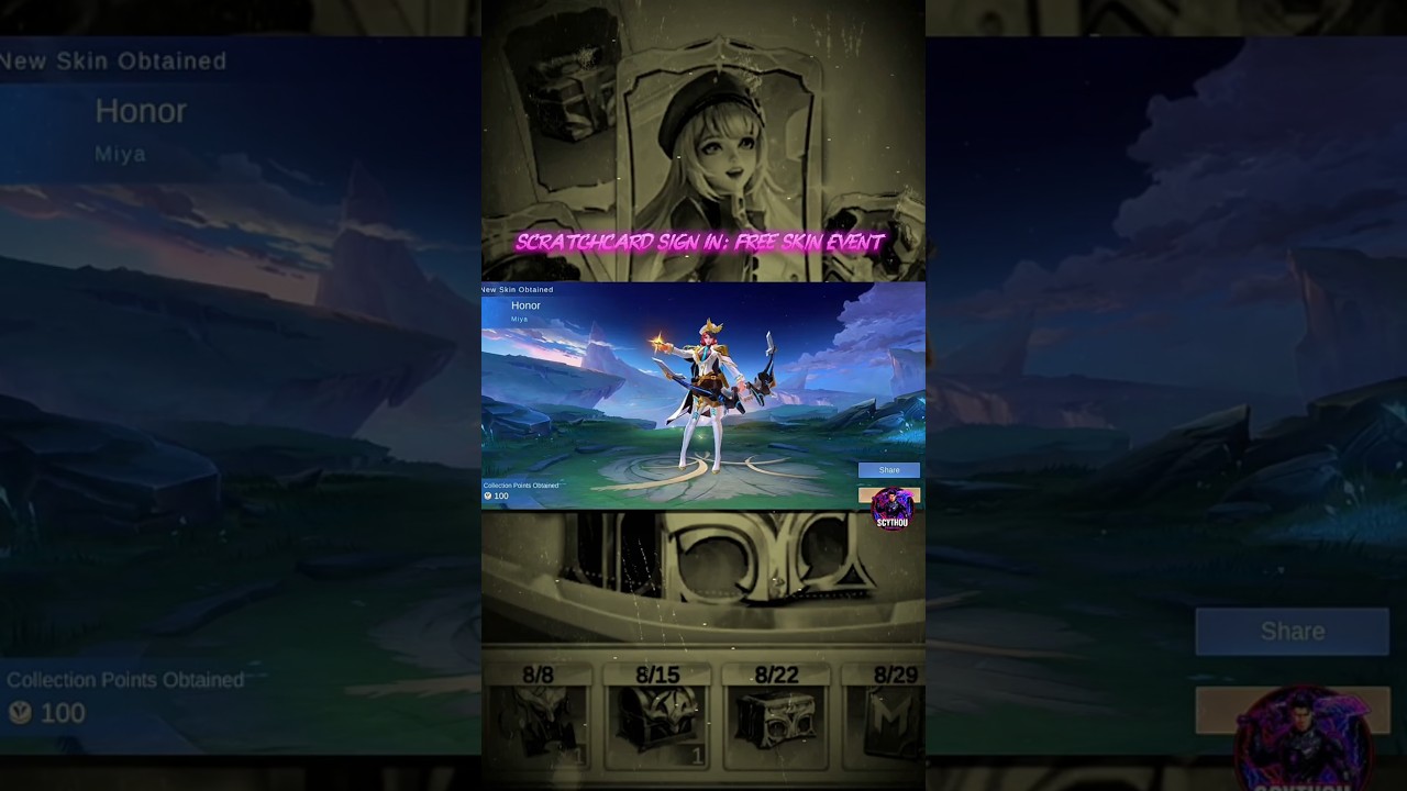 Got Miya’s Honor Skin for FREE from the Scratchcard Sign-in Event! 🔥