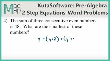 KutaSoftware: PreAlgebra- Two-Step Equations Word Problems
