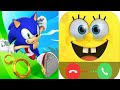 Sonic Dash Vs SPONGEBOB Call Prank 
