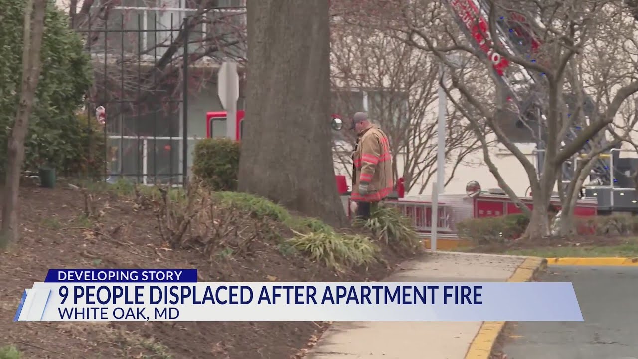 9 displaced by apartment building fire in Montgomery County - YouTube