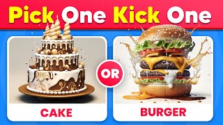 Pick one Kick one Savory vs Sweet Challenge | Food Quiz 🍔🍨