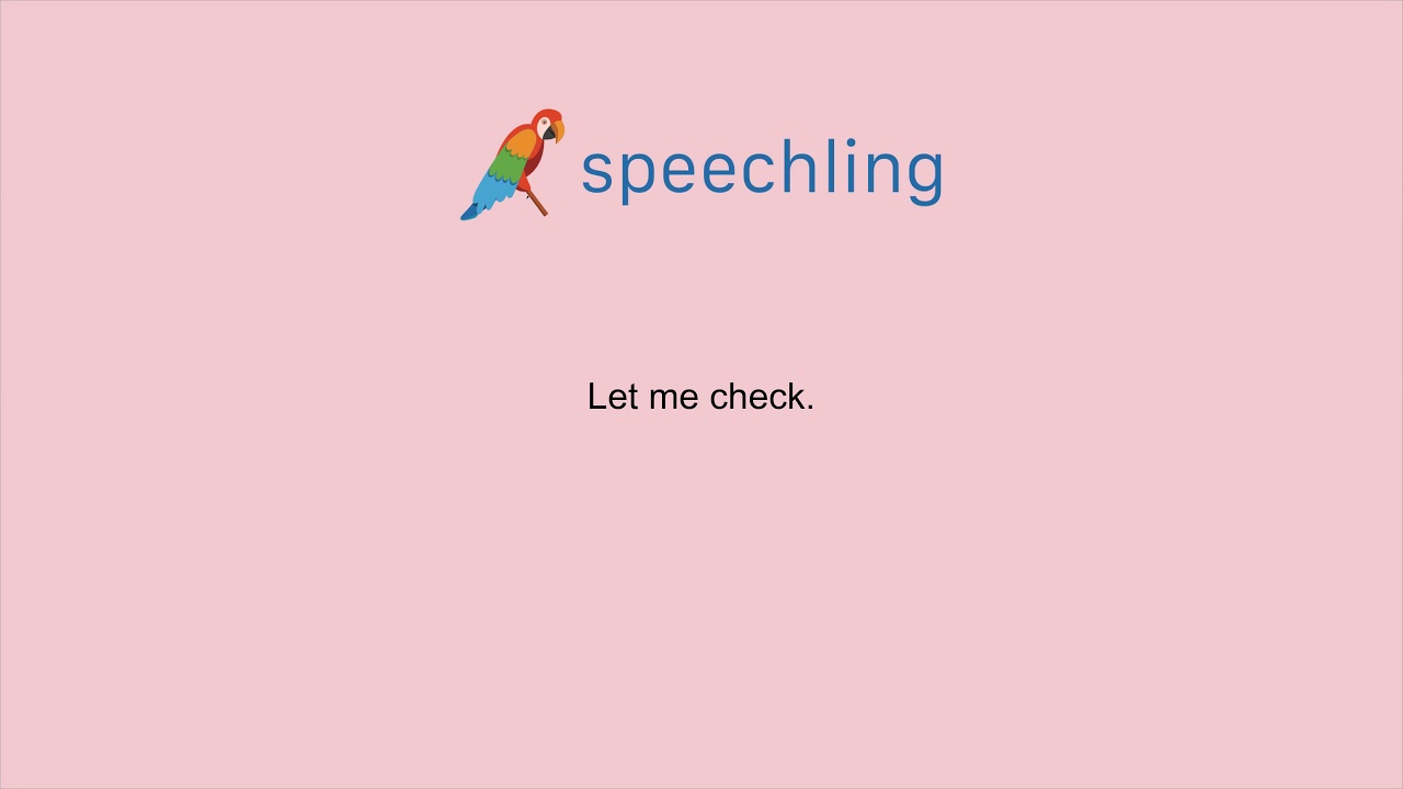 How to say "Let me check." in Italian YouTube