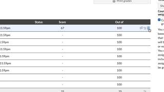 Canvas Assignment Grade, Rubric and Comments – Student View