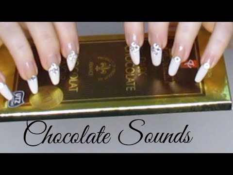 ASMR Long Natural Nails Tapping & Scratching Chocolate, Layered Sounds, Eating sounds (whispering)