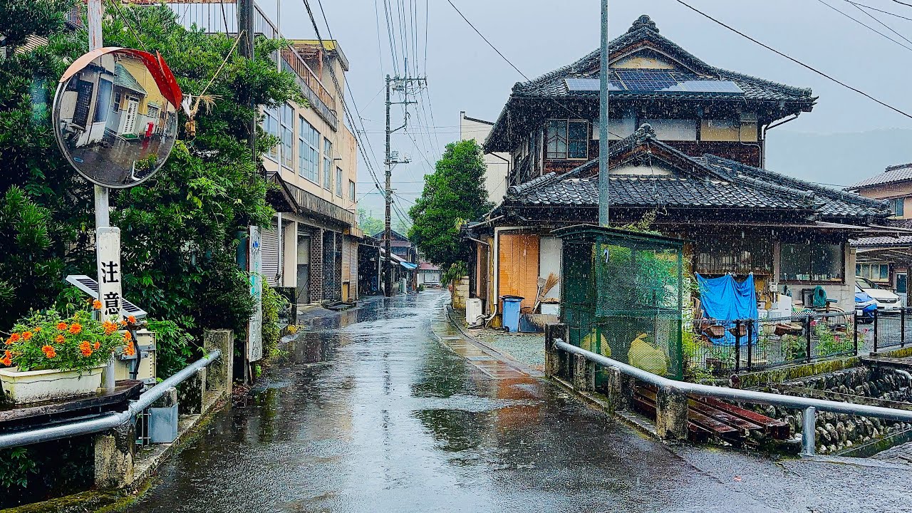 4K Japan Walk - beautiful rainy day walk in Shizuoka Nanbu  #japan#walkthrough#rain#relaxing
