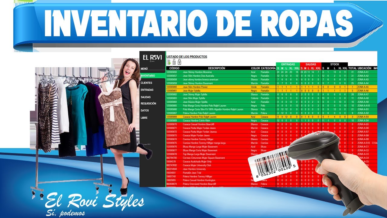 Data Inventory Ropa Inventario de ropas en Excel GRATIS - YouTube
