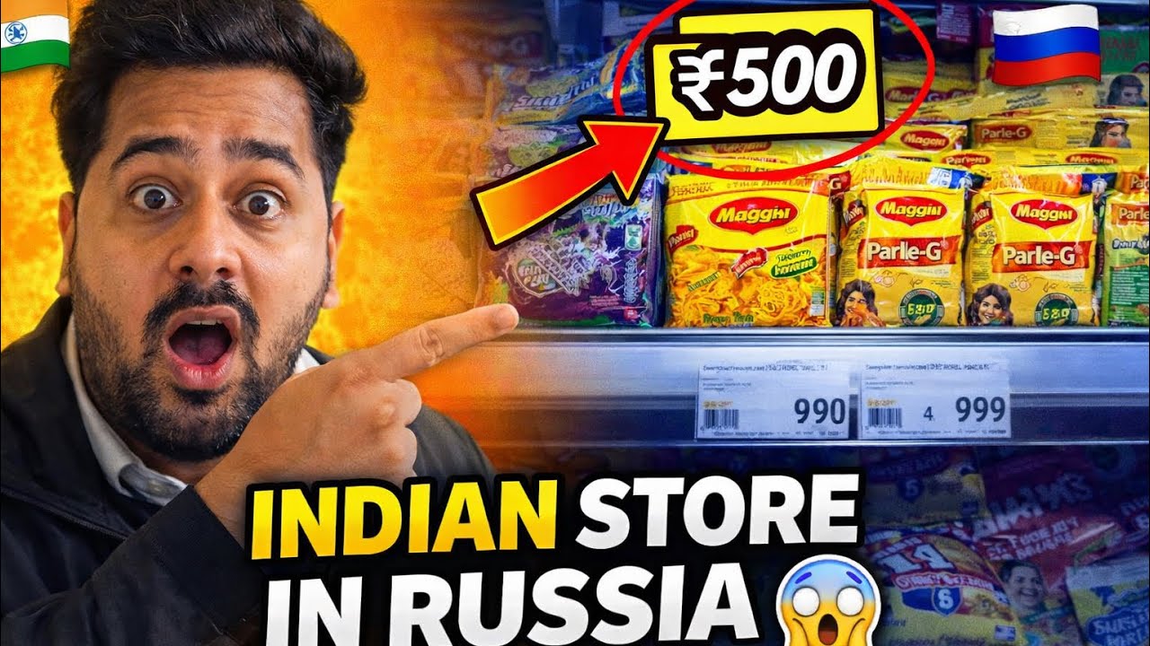 Russia me Indian Supermarket 🇷🇺 | ₹50 ki Maggi ₹500 me 😱#realitycheck #russiavlog #johnnyinrussia 