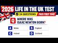 2026 Life IN The UK Test | 24 NEW Questions | Pass First Time