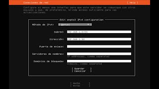 Configurar Ip static ubuntu server CIDR /Netplan should be in cidr from ubuntu server  /Español