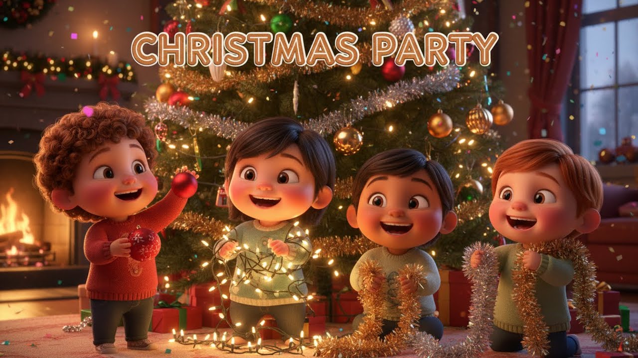Christmas Party Fun! 🎄 Decorate the Tree Song for Kids | Nursery Rhymes by Jelly Joy Poems