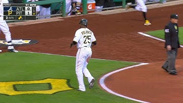 ATL@PIT: Cervelli brings home Polanco on groundout