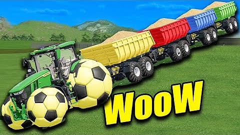 TRAILER OF COLORS ! CRAZY LOADING STRAW with CAT LOADERS ! Farming Simulator 22