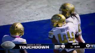 Duke fumbles at goal line Georgia Tech DB Omar Daniels 95 yard fumble return run for TD