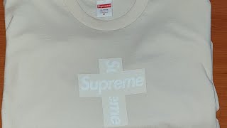 supreme cross box logo tee natural