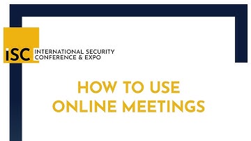 ISC Virtual Event Platform: How to Use Online Meetings