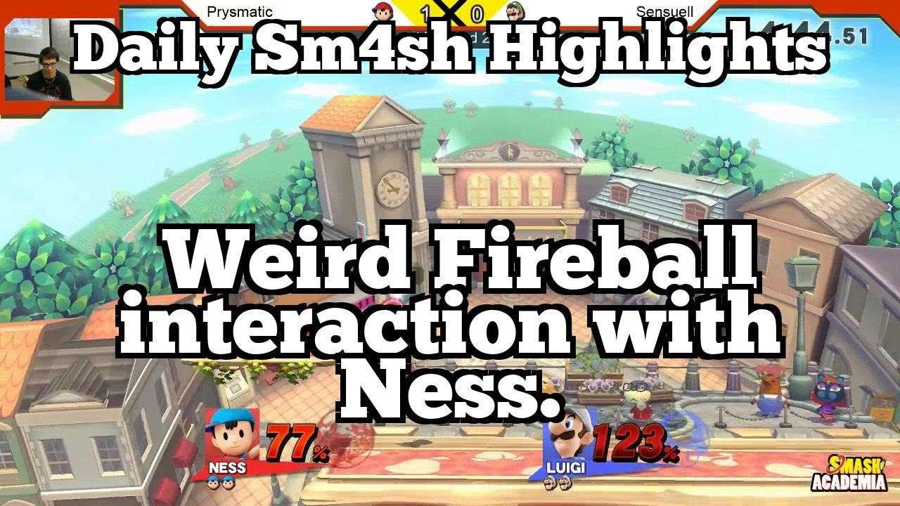 Daily Sm4sh Highlights: Weird Fireball interaction with Ness. - YouTube