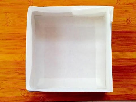 How to line a square cake tin with greaseproof paper