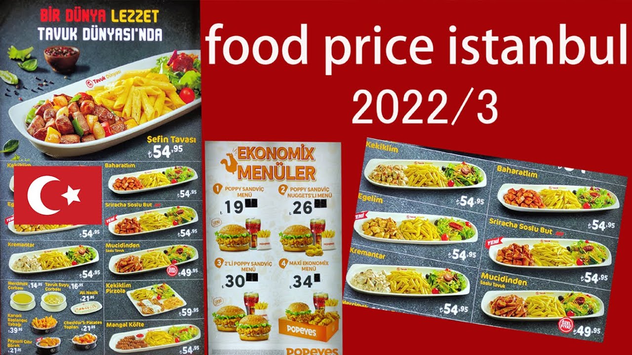 food price istanbul 2022/3🇹🇷 YouTube
