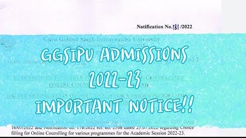 GGSIPU ADMISSIONS IMPORTANT NOTICE #ggsipu #admission #ipu #ipucet #results #choicefilling #bca