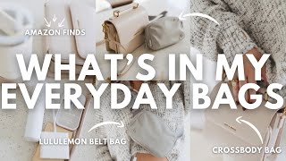 WHAT'S IN MY EVERYDAY BAGS: Lululemon belt bag + crossbody bag + Amazon finds