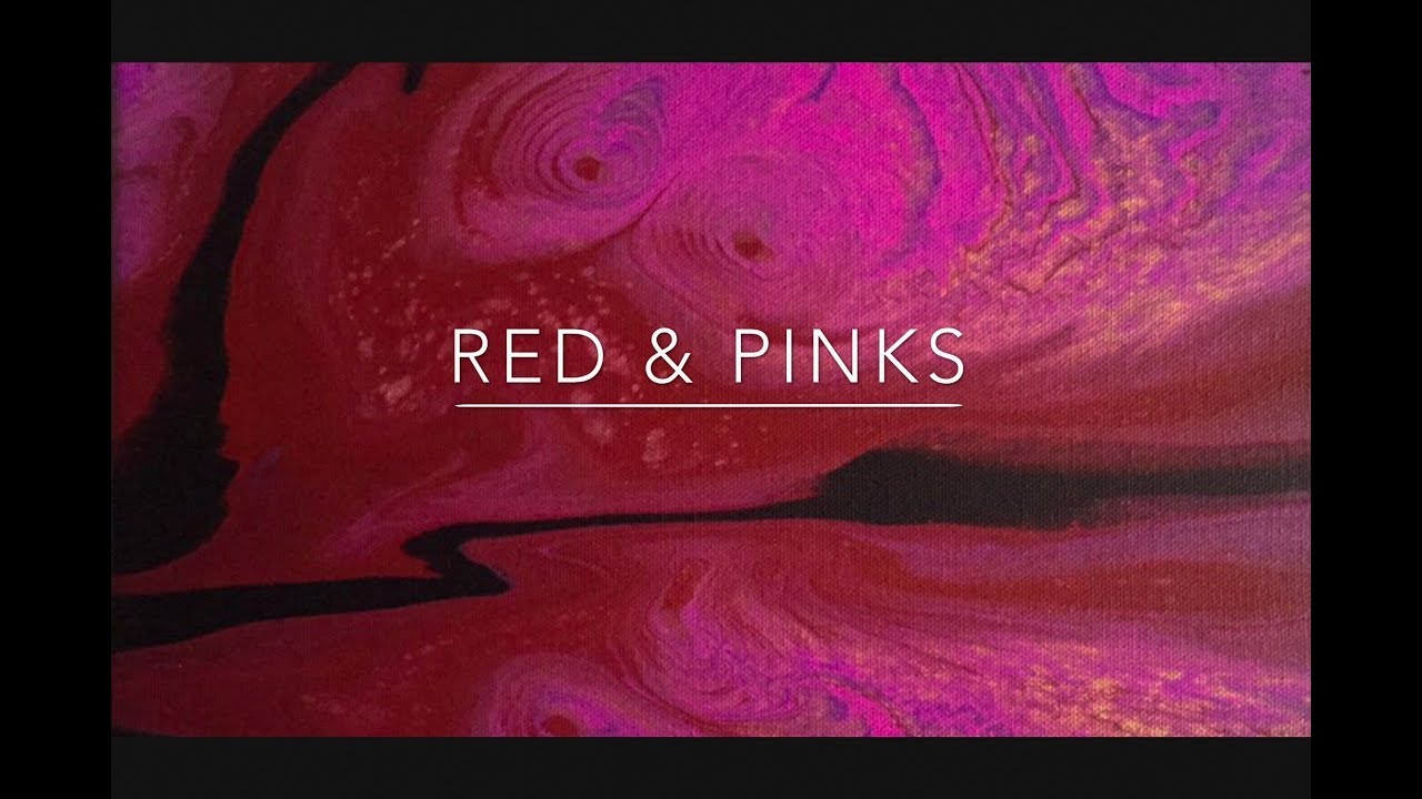 (76) Fluid Art acrylic pouring Red & Pinks with Arteza inspired by