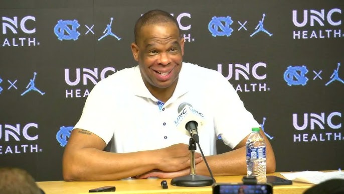 Tar Heels coach Hubert Davis speaks on victory over Blue Devils - YouTube