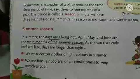 SCIENCE  CLASS 3  LESSON  3  WEATHER AND SEASONS