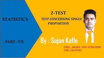 Z -test// Test concerning single proportion// Sujan Kafle