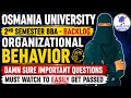 Degree semester-2 backlog Organisational Behaviour important questions | 2nd sem BBA ob questions💯✅